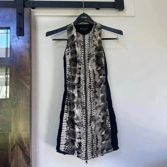 Armani Exchange A|X Snakeskin Print Zipper Dress – Size 2 - Picture 4 of 12